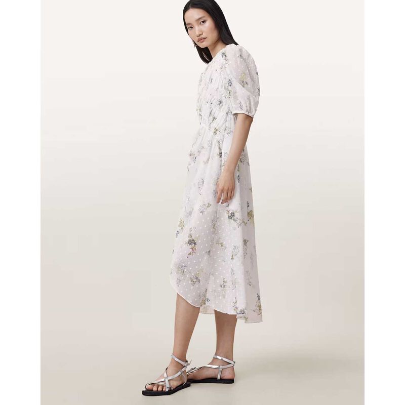 AllSaints Serene Floral Print Midi Dress image number 3